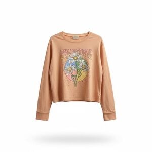 Celestial Floral Graphic Women's Sweater - Peach